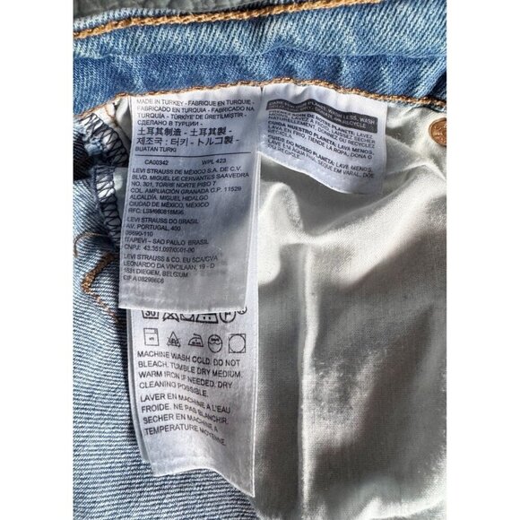 Levi's Womens Sz 27 Ribcage Straight Medium Wash Button Fly Denim Jeans - Picture 8 of 11